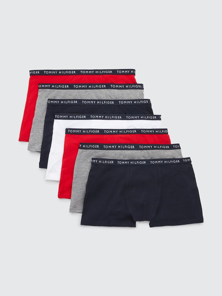 Tommy Hilfiger Boys 7-Pack Logo Kids\' Underwear Blue / Grey / Red / White | 1svgCYXSZMLi