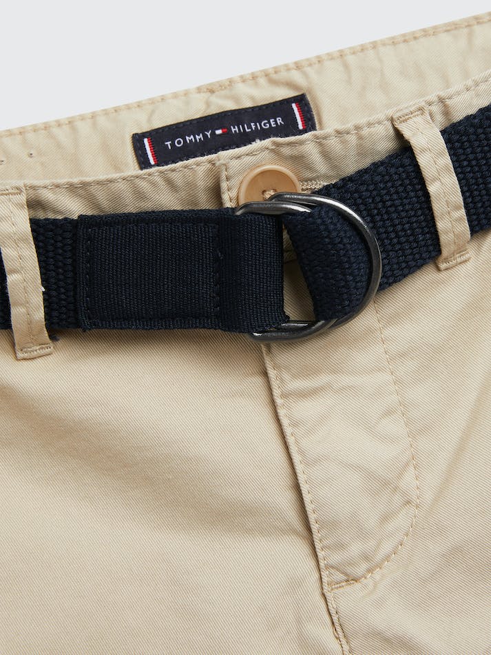 Tommy Hilfiger Boys 8-16 Essential Belted Chino Kids' Shorts Brown | 4hFZ0ShHBmF3