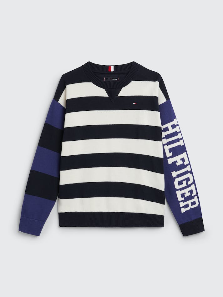 Tommy Hilfiger Boys 8-16 Mixed Stripe Kids\' Jumpers Blue / Stripes | QqtQrIDvSYkM