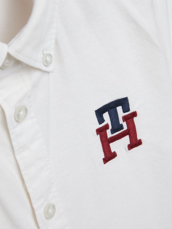 Tommy Hilfiger Boys 8-16 Th Monogram Regular Fit Oxford Kids' Shirts White / Light | 5GQUdO2dIrHP