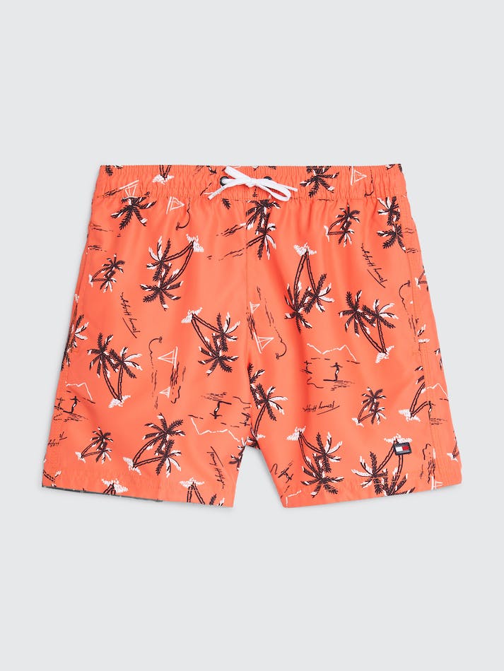 Tommy Hilfiger Boys Palm Print Swim Kids\' Swimwear Coral | oc094euTaphR