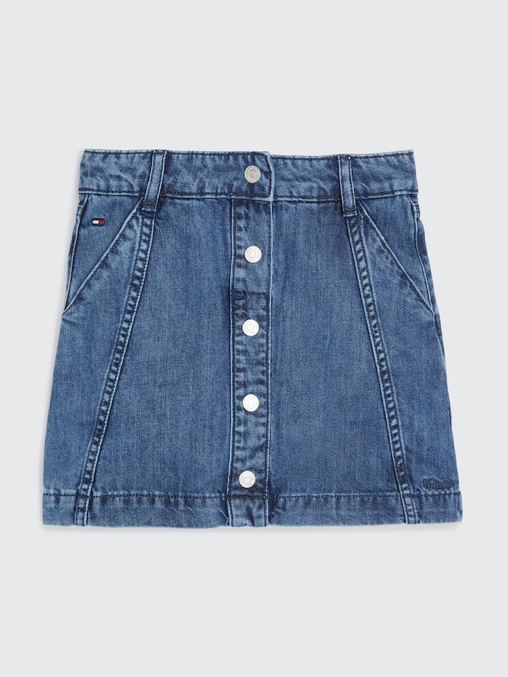 Tommy Hilfiger Button-Through Denim Kids\' Skirts Hemp | oyhmiZc9toCn