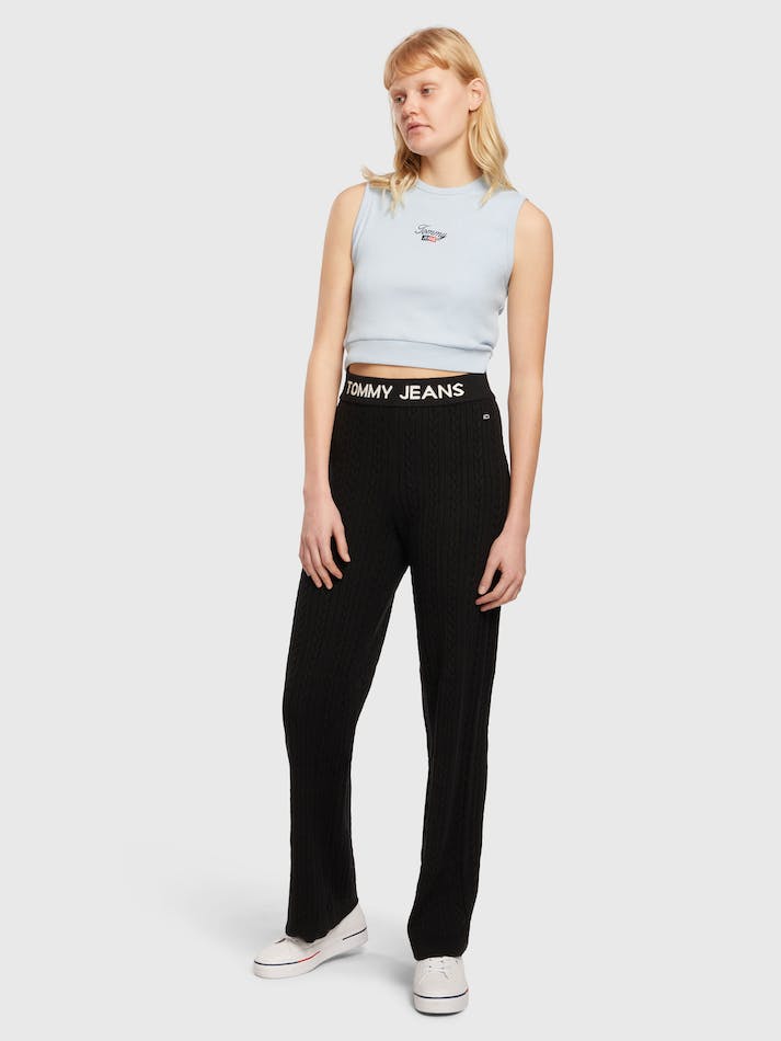 Tommy Jeans Cable Women's Pants Black | 30YyGbeRWV07