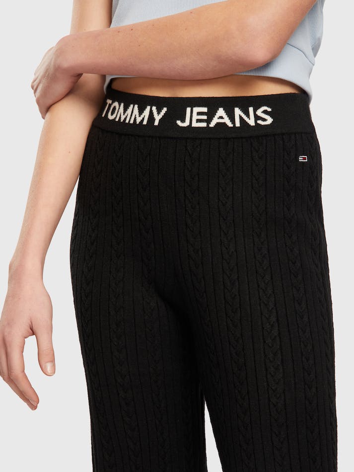 Tommy Jeans Cable Women's Pants Black | 30YyGbeRWV07