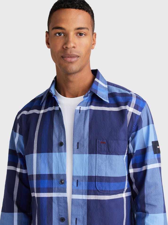 Tommy Hilfiger Check Casual Fit Oxford Men's Shirts Blue | xN1MUR6y6UUy