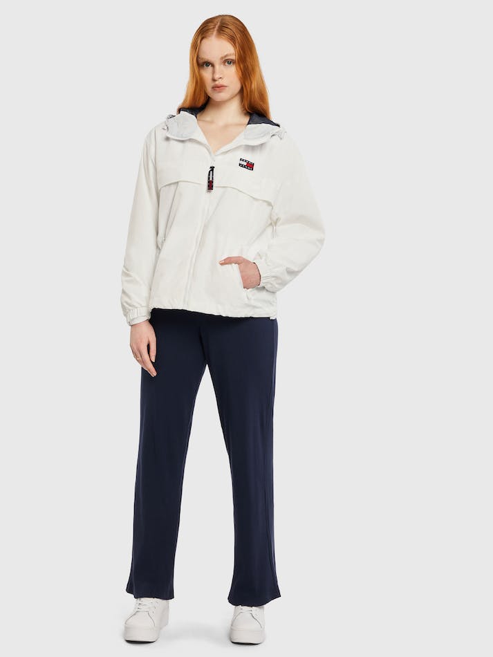 Tommy Jeans Chicago Hooded Women's Windbreaker White | 47n2M4mFdAkY