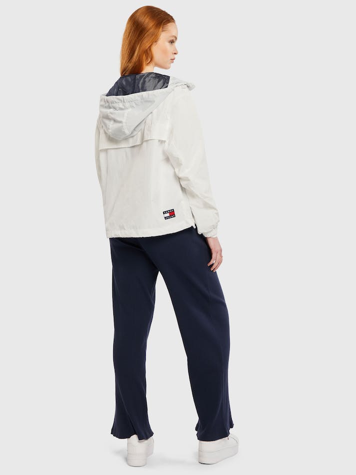 Tommy Jeans Chicago Hooded Women's Windbreaker White | 47n2M4mFdAkY