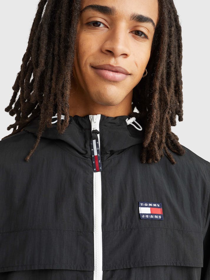 Tommy Jeans Chicago Men's Windbreaker Black | Q12UFyUd7g9S