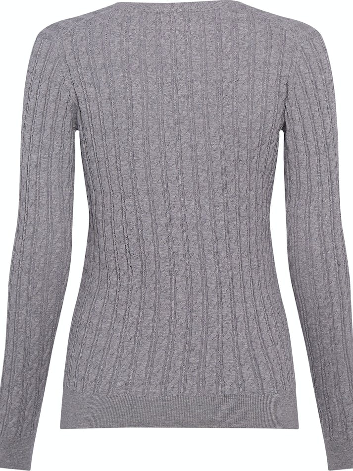 Tommy Hilfiger Classic Cable V Neck Women's Sweater Light Grey | AijfsVGpRPmK