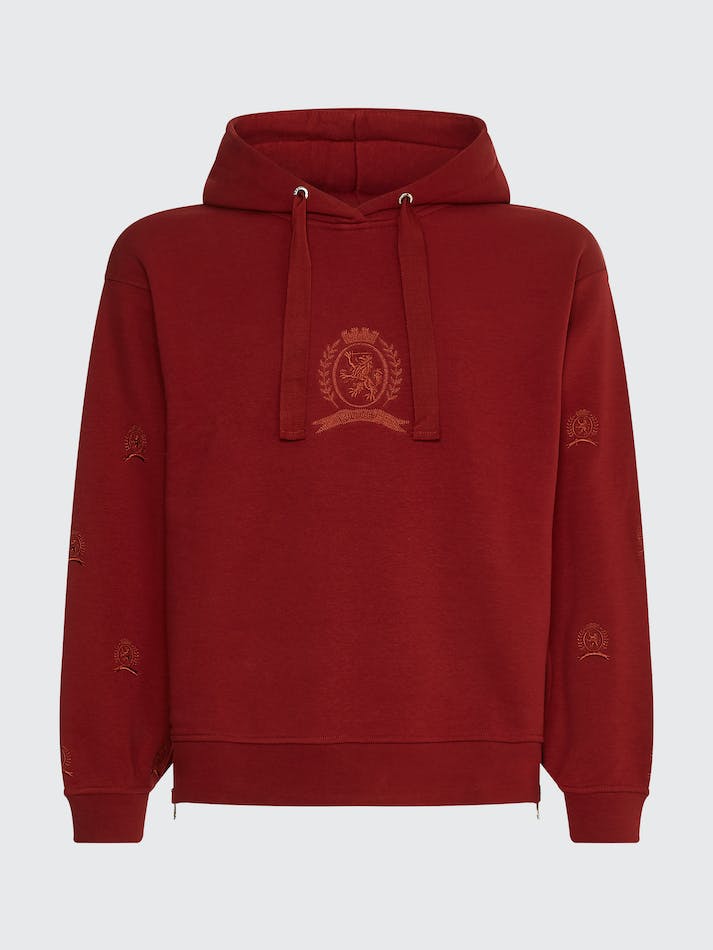 Tommy Hilfiger Classics Crest Women's Hoodie Dark Red | nGnklyhPnSi9