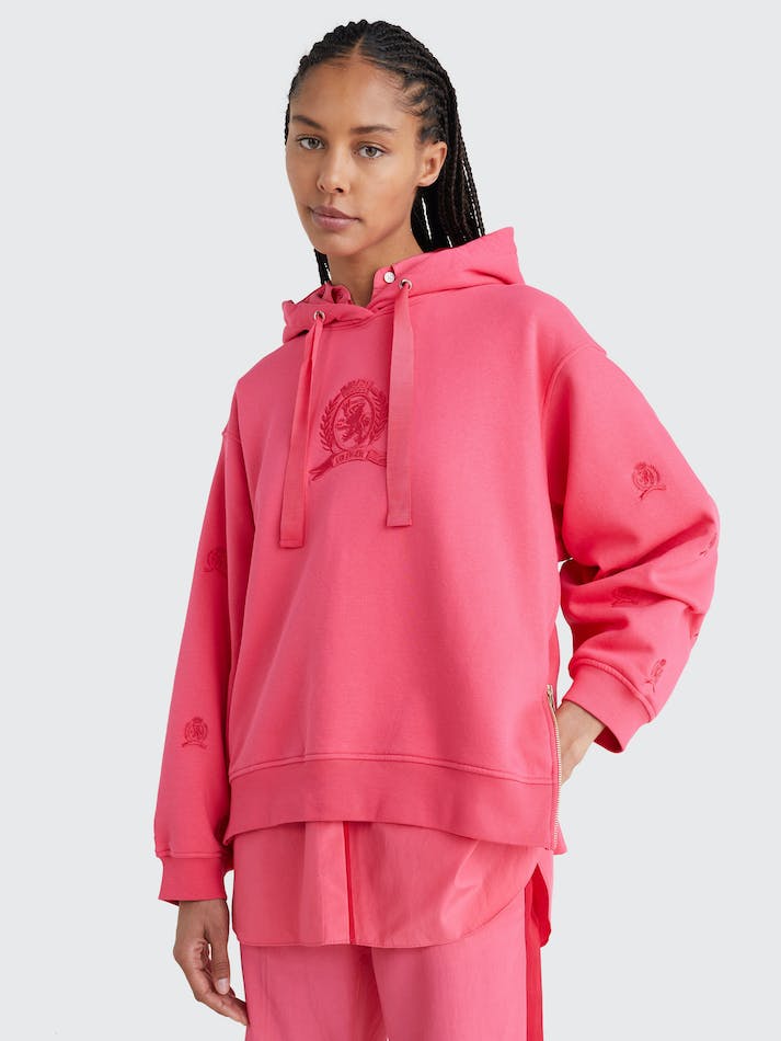 Tommy Hilfiger Classics Crest Women's Hoodie Pink | vSAY3RfN0ajq