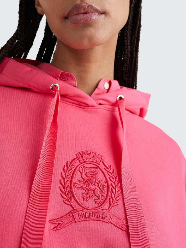 Tommy Hilfiger Classics Crest Women's Hoodie Pink | vSAY3RfN0ajq