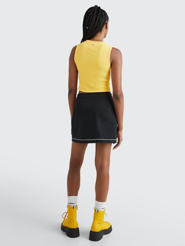 Tommy Jeans College Crop Tank Women's T Shirts Yellow | lKgFCl9dL3KK