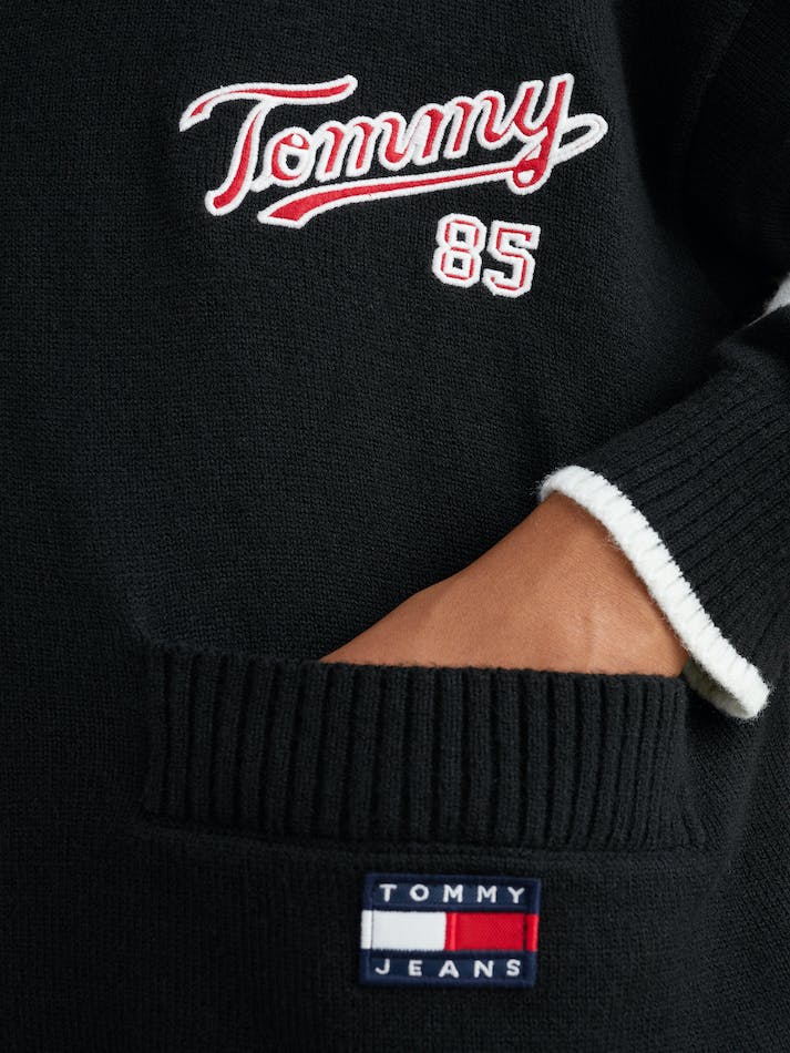 Tommy Jeans College Oversized Men's Cardigan Black | O4G1neXD1UDo