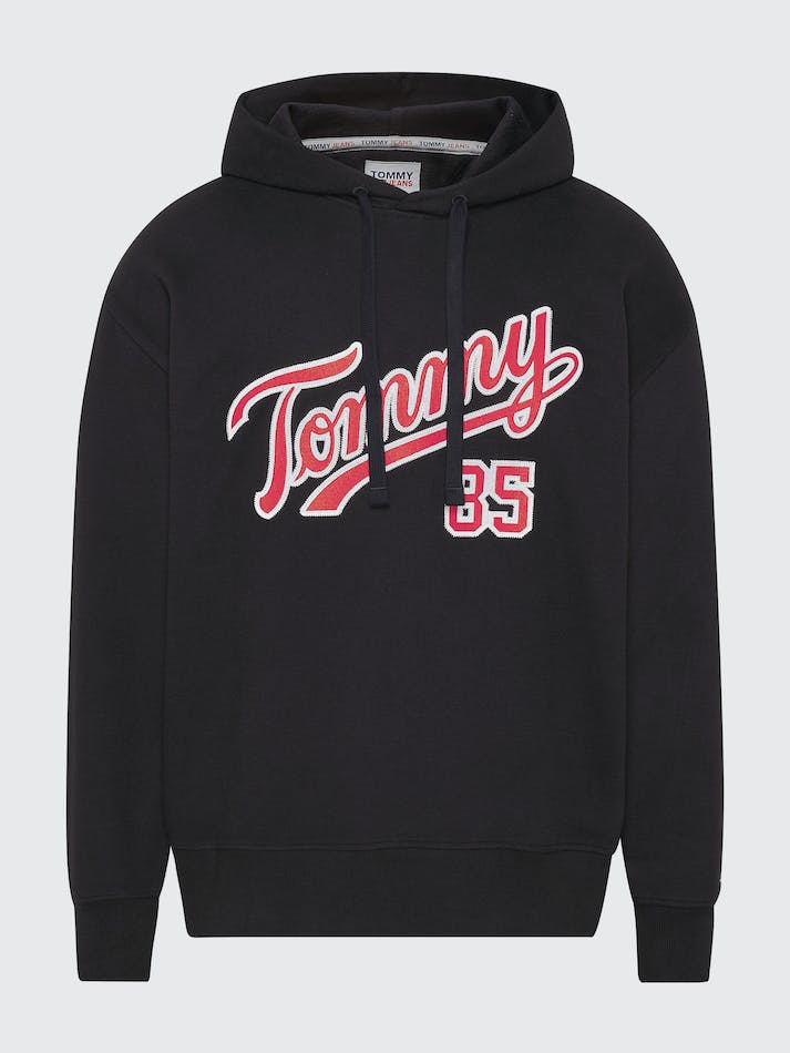 Tommy Jeans College Relaxed Men's Hoodie Black | 4eaD1NcFQMaB