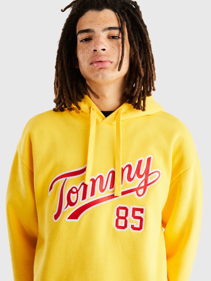 Tommy Jeans College Relaxed Men's Hoodie Yellow | bI49XXZbOixL