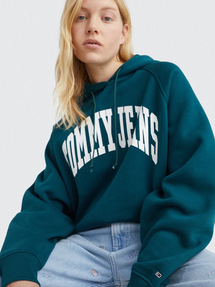 Tommy Hilfiger College Women's Hoodie Green | FmKq219pHjVd