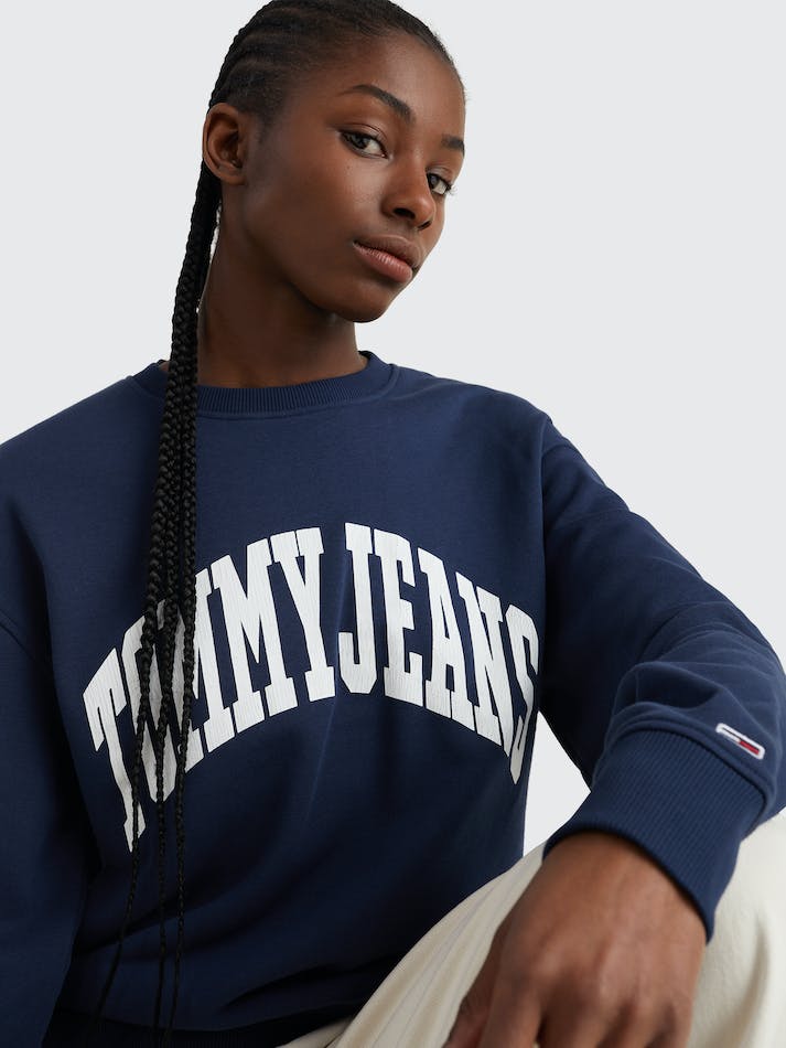 Tommy Hilfiger College Women's Sweatshirt Navy | 7RIx0TNR4sZq