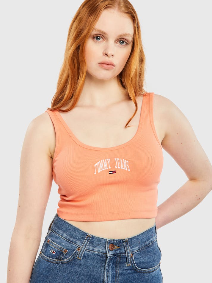 Tommy Jeans College Women's T Shirts Coral | 3lWi6av1Stij