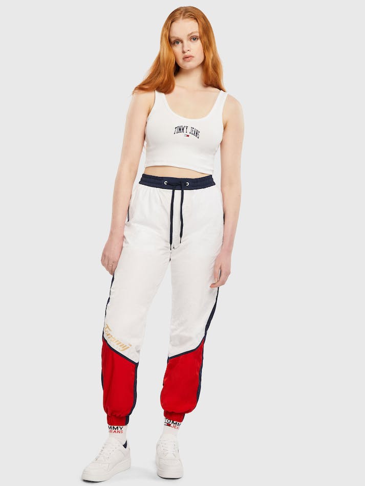 Tommy Jeans College Women's T Shirts White | dWj1frKm8Vks