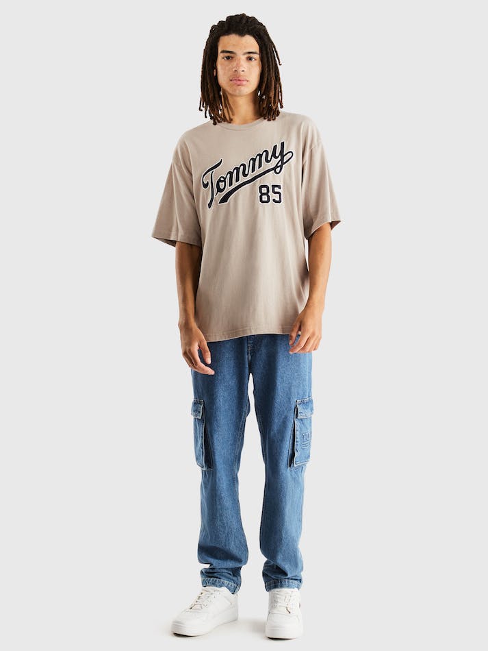 Tommy Jeans Collegiate Skate Men's T Shirts Grey | cuuFYk6h9Cs1