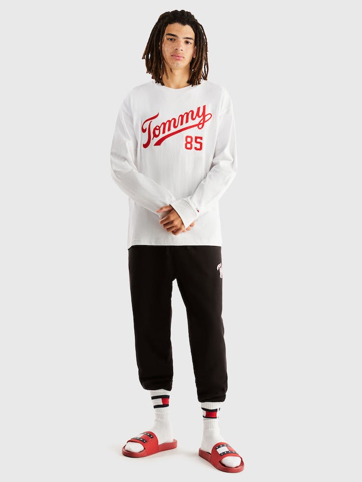 Tommy Jeans Collegiate Skate Men's T Shirts White | nKvMAwPZlvF8