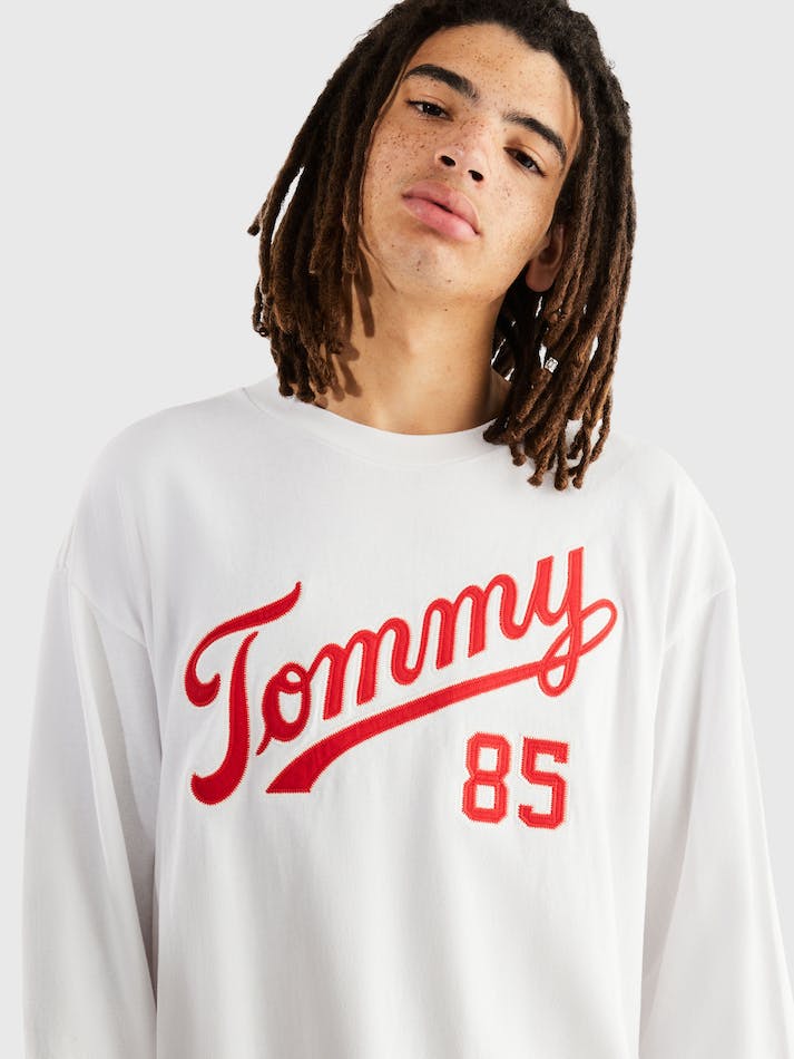 Tommy Jeans Collegiate Skate Men's T Shirts White | nKvMAwPZlvF8