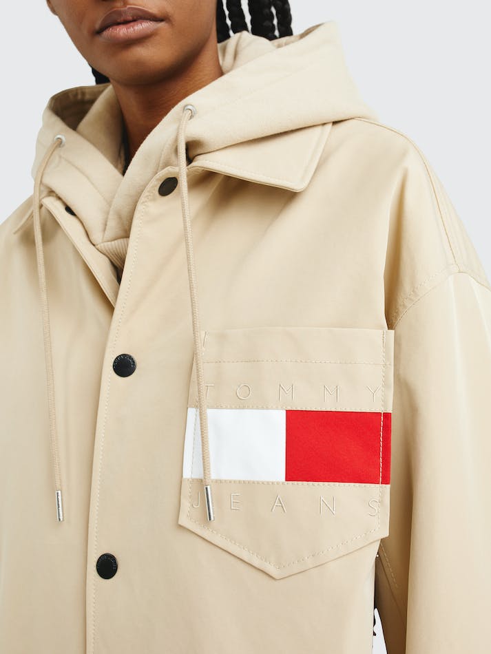 Tommy Jeans Colour-Blocked Back Logo Unisex Jackets Horseradish | DgY600Emanm1