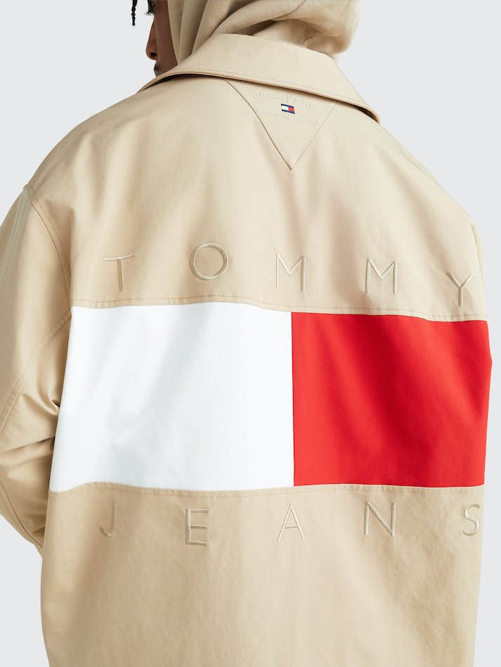 Tommy Jeans Colour-Blocked Back Logo Unisex Jackets Horseradish | DgY600Emanm1