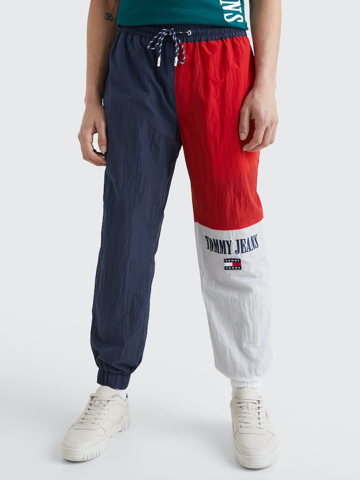 Tommy Jeans Colour-Blocked Logo Men's Jogger Navy | 1Jf1YC7M6Pap