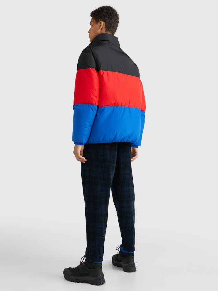 Tommy Jeans Colour-Blocked Puffer Men's Jackets Blue / Multicolor | ok8NIWq4uLgp