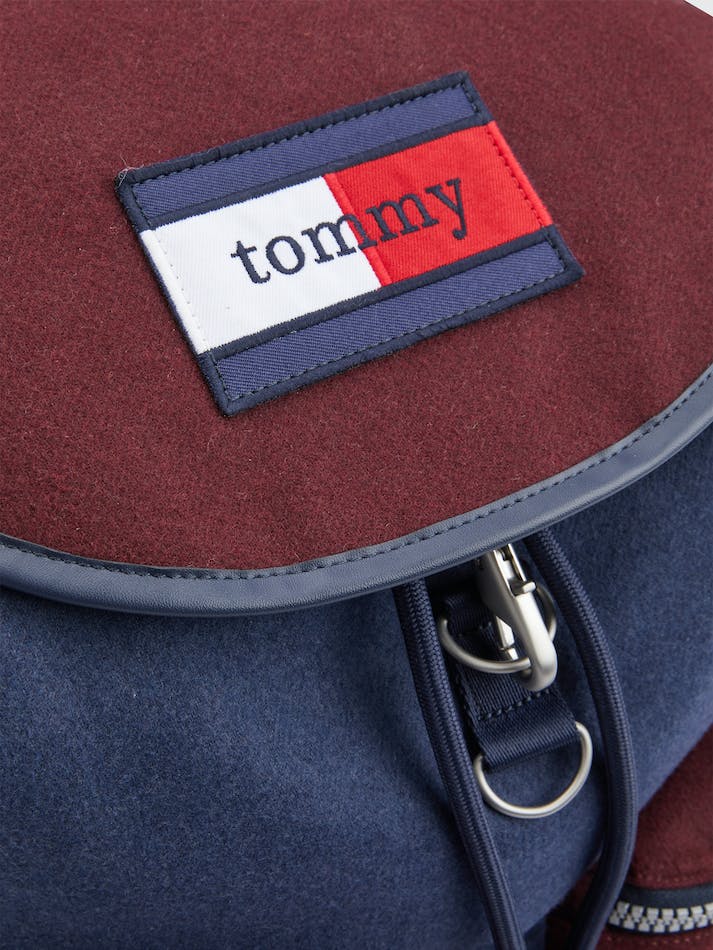 Tommy Hilfiger Colour-Blocked Serif Logo Unisex Bags Navy / Dark Red | 70WmcboZX1DK