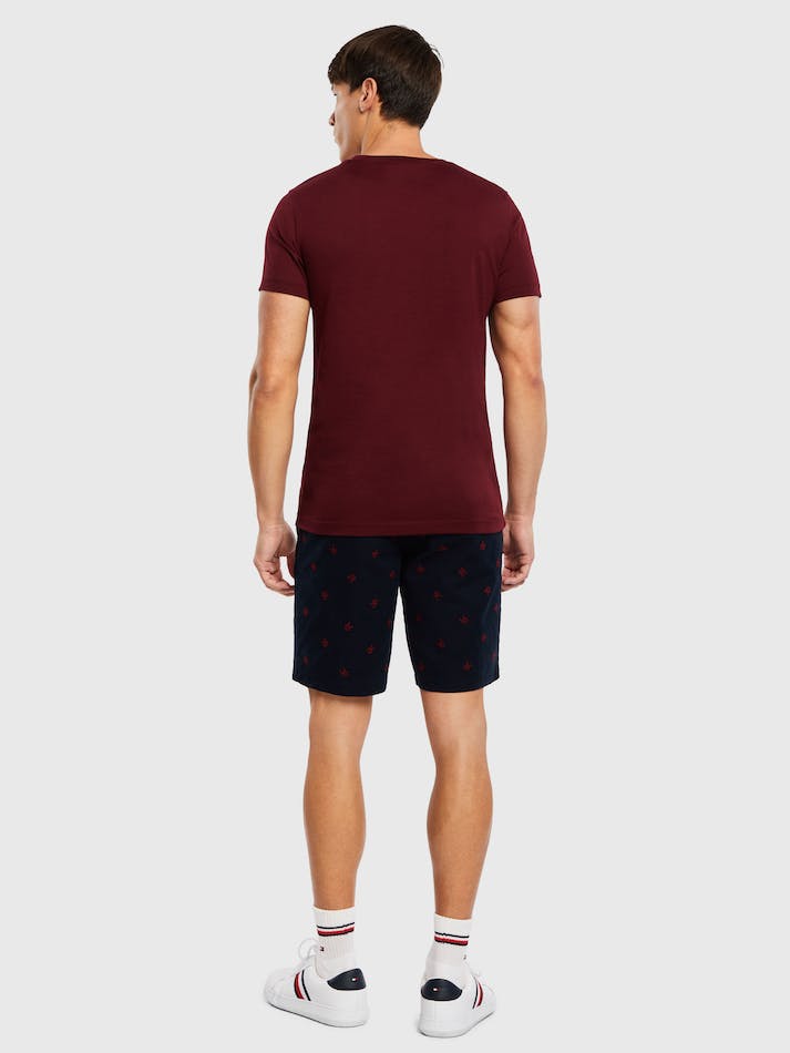 Tommy Hilfiger Colour-Blocked Slim Fit Men's T Shirts Dark Red | CviWj4RlCbn7