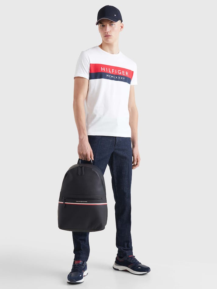 Tommy Hilfiger Colour-Blocked Slim Fit Men\'s T Shirts White | qrivxPQPXsHp