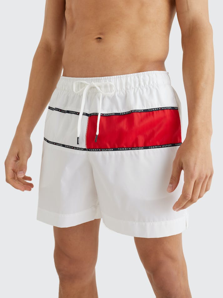 Tommy Hilfiger Colour-Blocked Swim Men's Swimwear White | 10GOjkF5j9H5