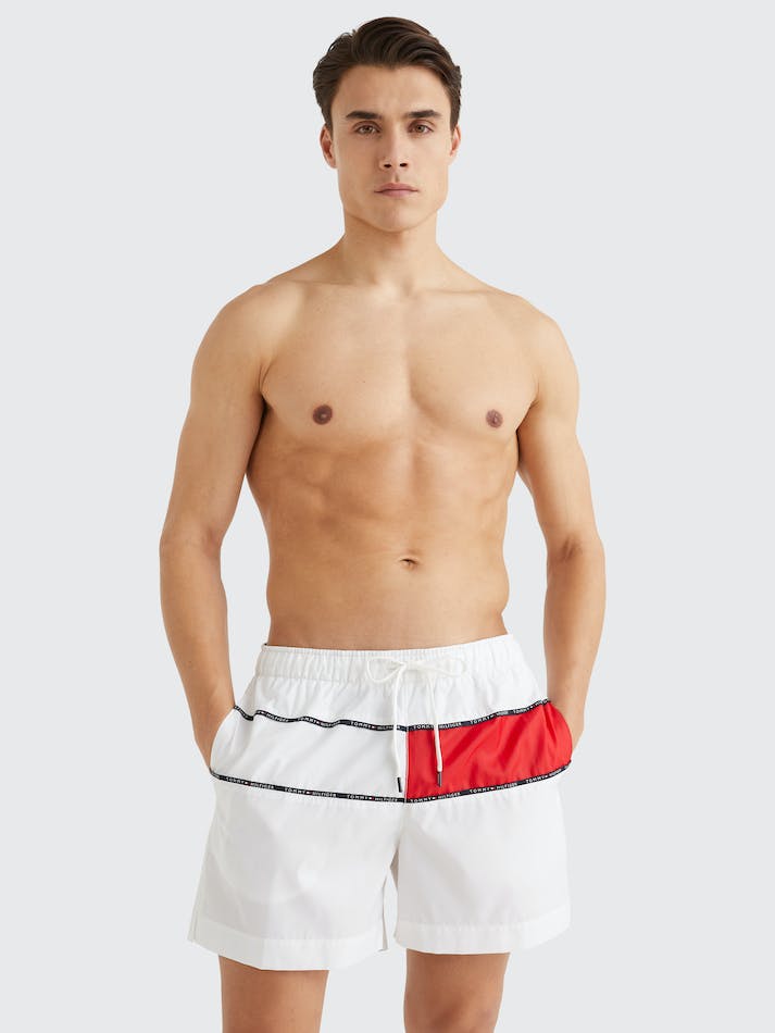 Tommy Hilfiger Colour-Blocked Swim Men\'s Swimwear White | 10GOjkF5j9H5