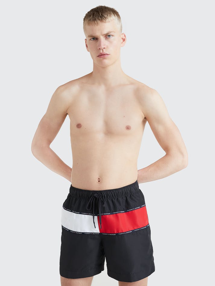 Tommy Hilfiger Colour-Blocked Swim Men\'s Swimwear Black | 7Cp1dDONd478