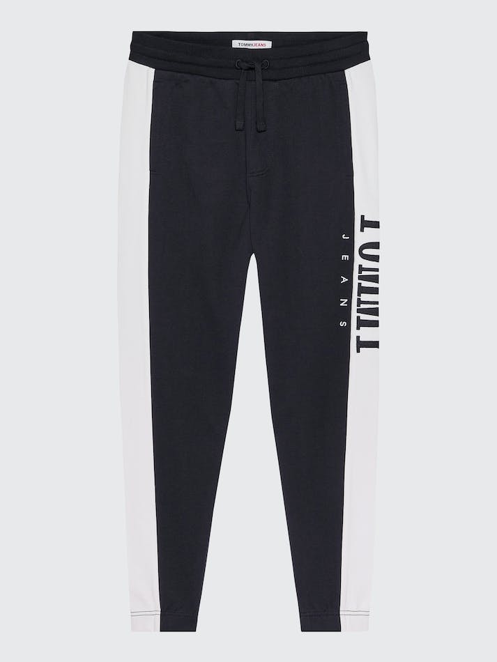 Tommy Jeans Colour-Blocked Terry Men's Jogger Black | G9EWXI8MRbhc