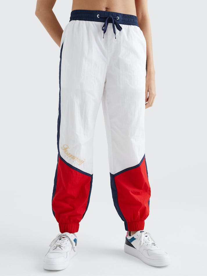 Tommy Jeans Colour-Blocked Woven Women's Jogger White / Multicolor | 2JeTMVhwgUYm