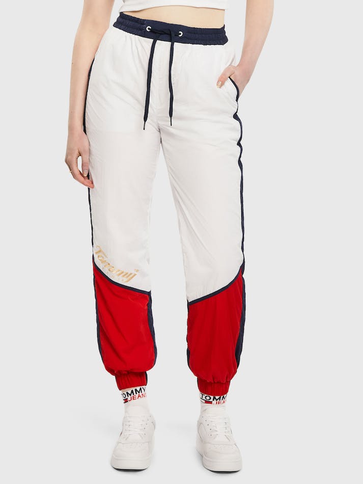 Tommy Jeans Colour-Blocked Woven Women's Jogger White / Multicolor | 2JeTMVhwgUYm