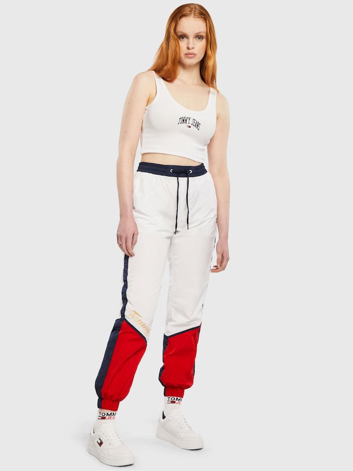 Tommy Jeans Colour-Blocked Woven Women's Jogger White / Multicolor | 2JeTMVhwgUYm