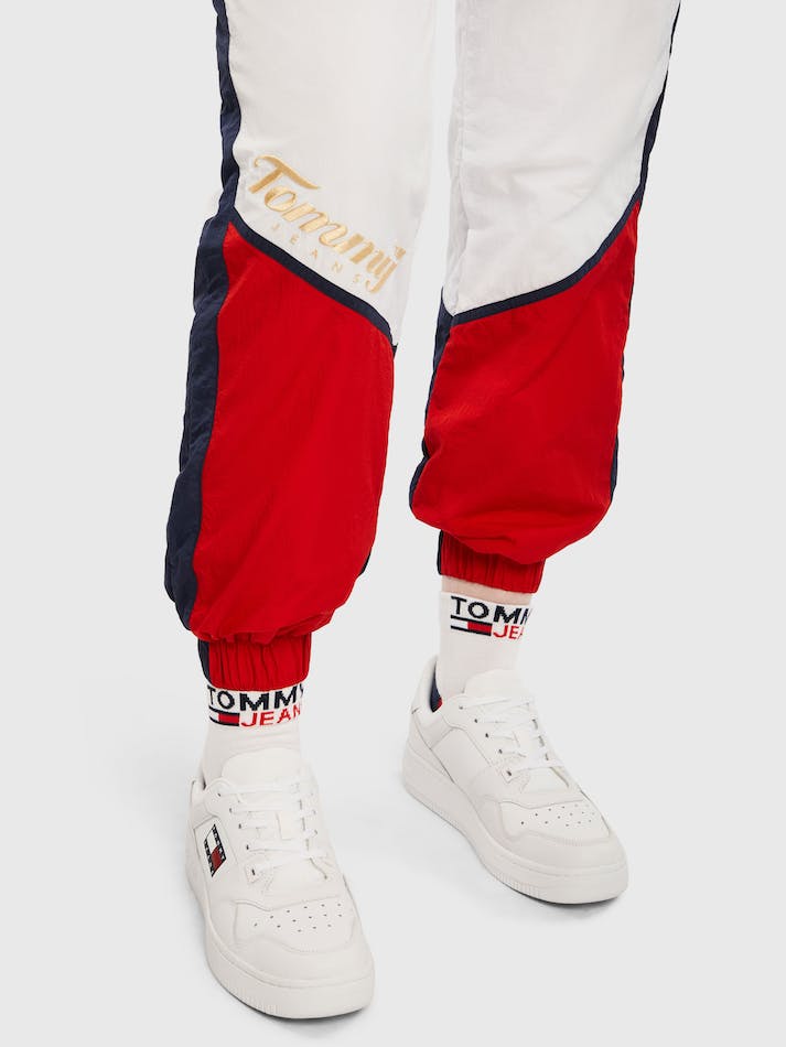 Tommy Jeans Colour-Blocked Woven Women's Jogger White / Multicolor | 2JeTMVhwgUYm