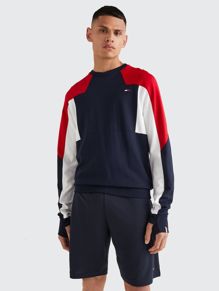 Tommy Hilfiger Colourblocked Men's Sweatshirts Blue | IfC8tFoDLQQU