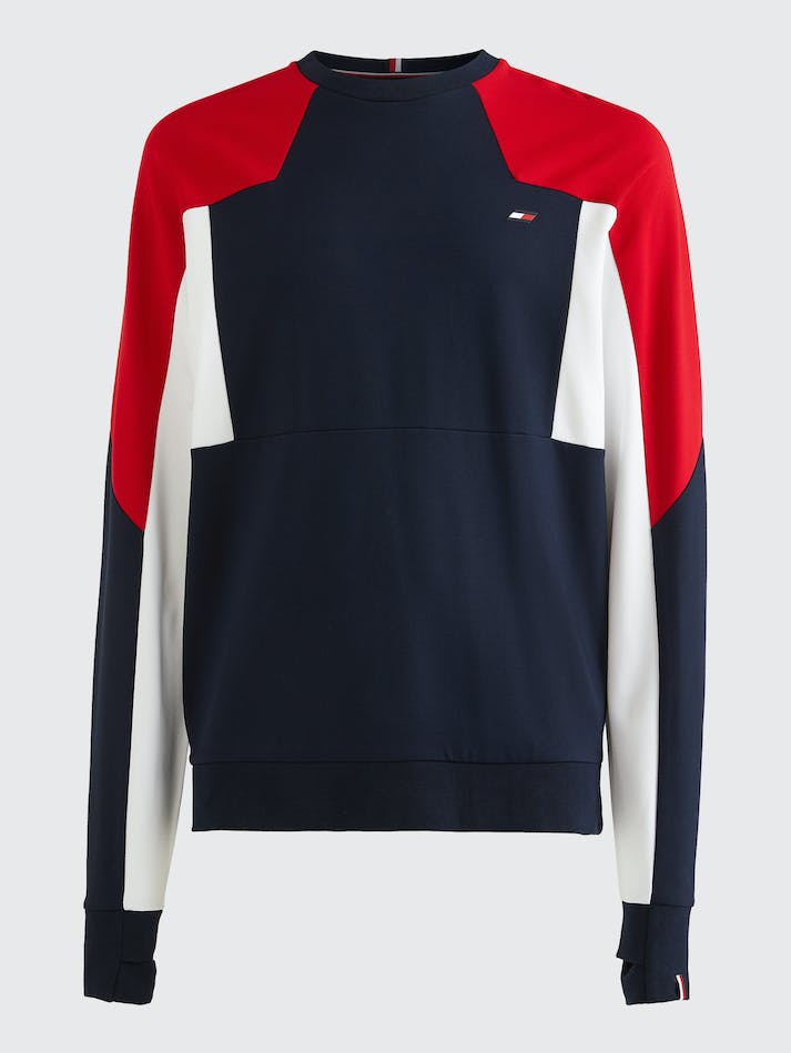 Tommy Hilfiger Colourblocked Men's Sweatshirts Blue | IfC8tFoDLQQU