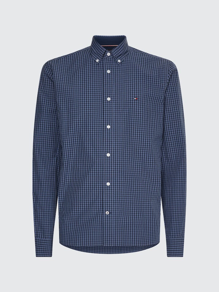 Tommy Hilfiger Coloured Windowpane Men's Shirts Indigo / Blue | ri1pRugMvzib