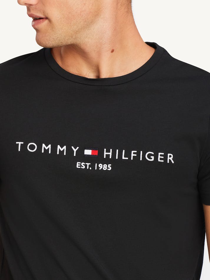 Tommy Hilfiger Core Logo Men's T Shirts Black | CUKTahpuHX6R