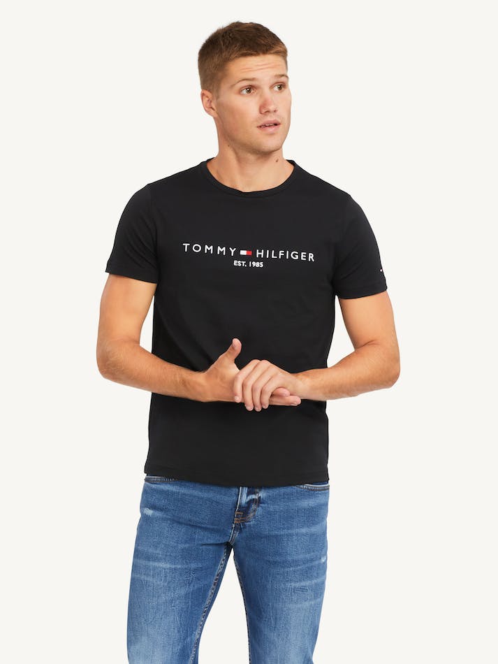 Tommy Hilfiger Core Logo Men\'s T Shirts Black | CUKTahpuHX6R