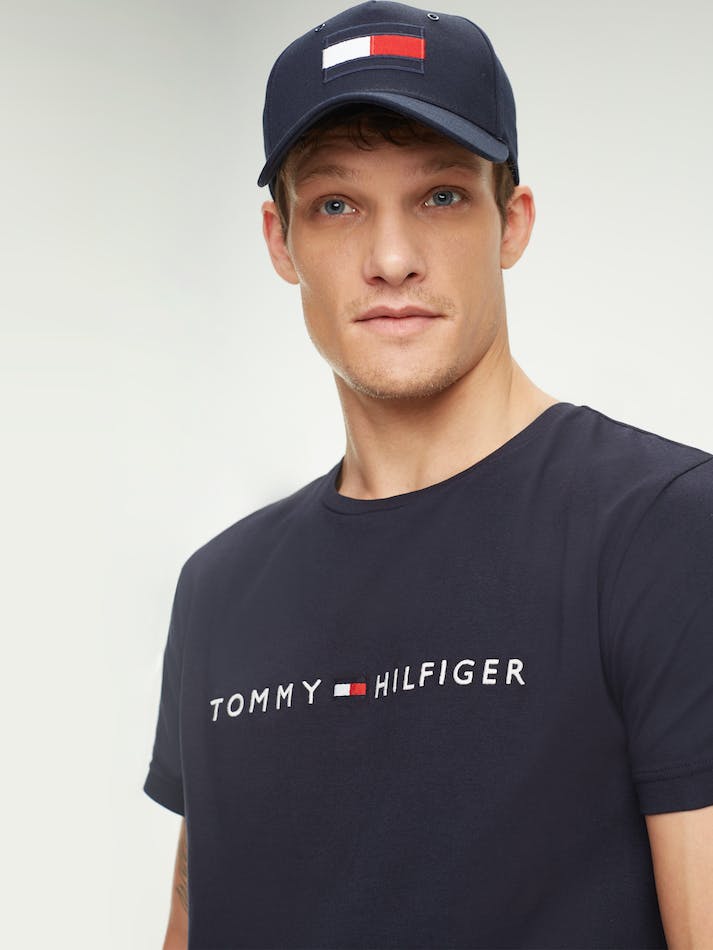 Tommy Hilfiger Core Logo Men's T Shirts Blue | BkNaEzjdzvSK