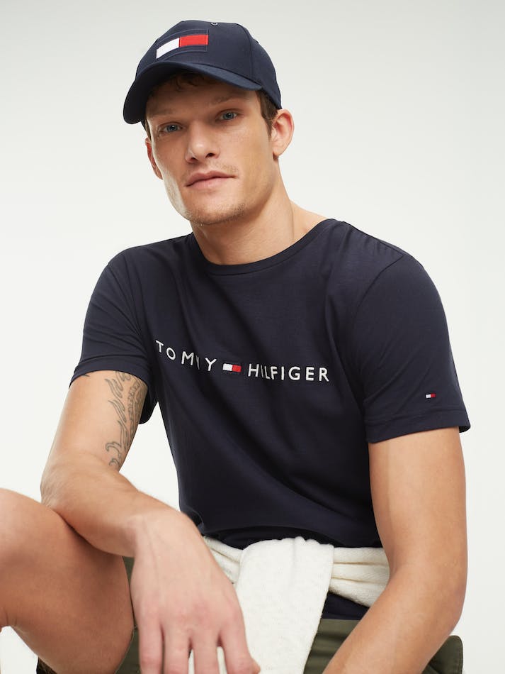 Tommy Hilfiger Core Logo Men's T Shirts Blue | BkNaEzjdzvSK