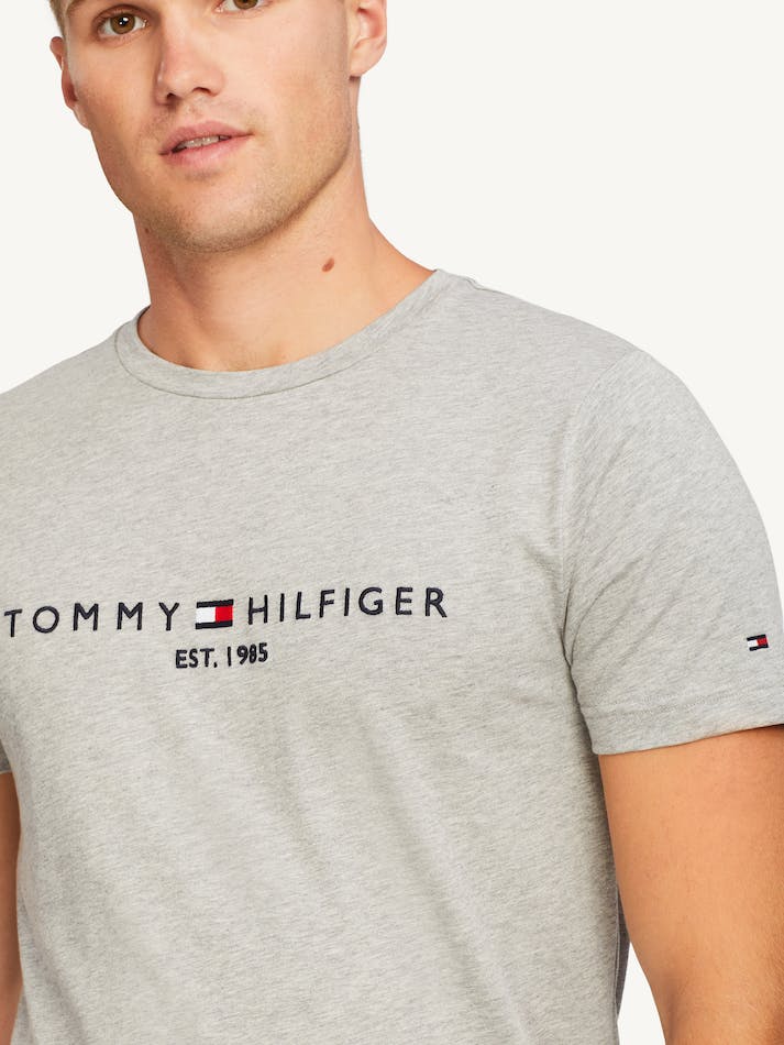 Tommy Hilfiger Core Logo Men's T Shirts Cloud Heather | BvodevciU85n